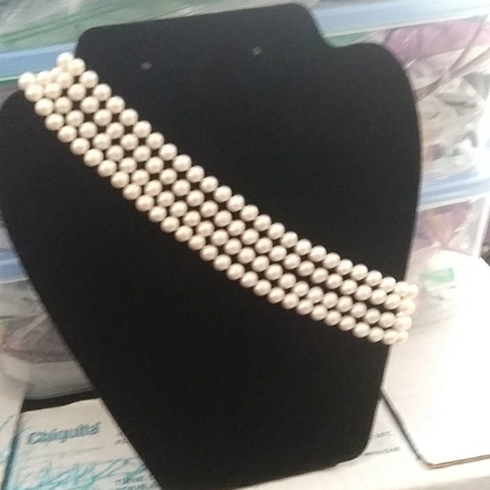 Genuine pearls with 14K gold clasp